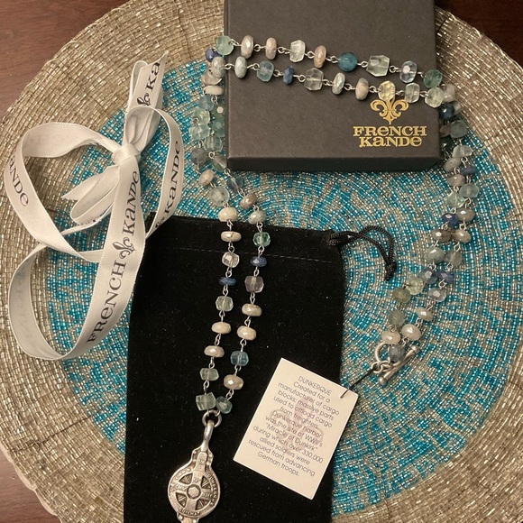 NWT FRENCH KANDE AZUR MIX WITH DUNKERQUE AND EURO CRYSTAL - Picture 4 of 8